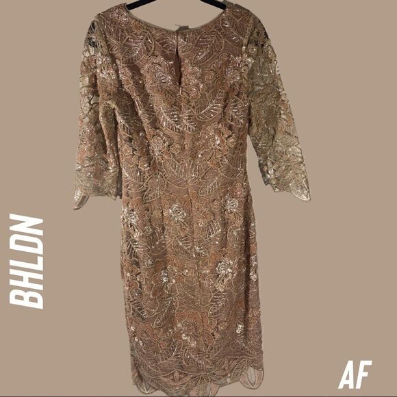 BHLDN  COCKTAIL DRESS SEQUINED EMBELLISHED NEW ROSE GOLD - Picture 6 of 9